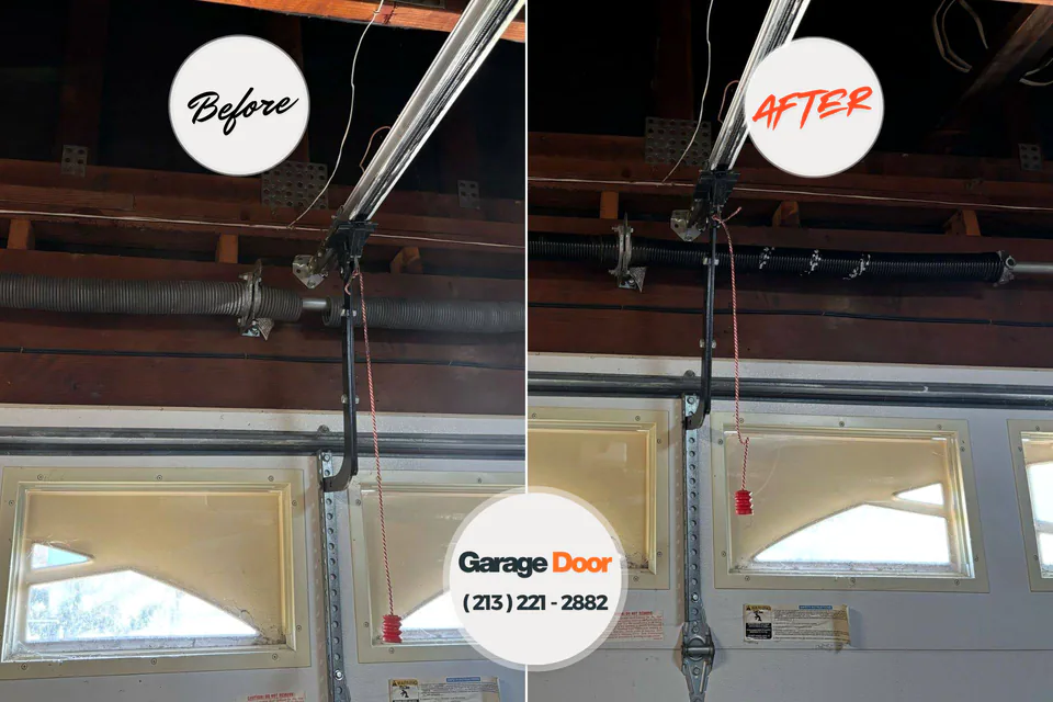 Before and after: garage door repair Eglin AFB, FL